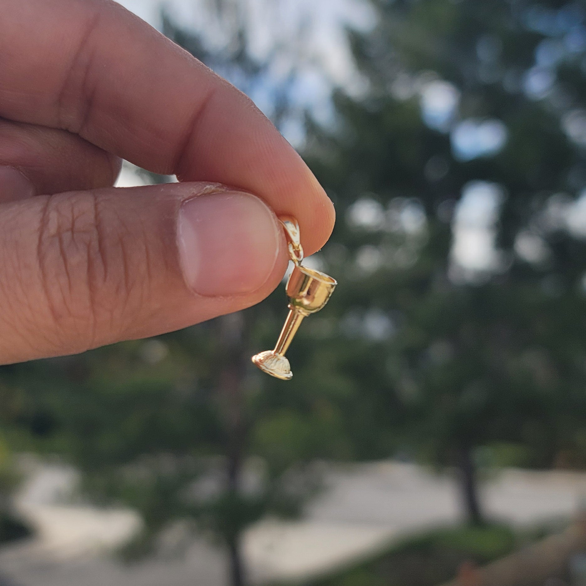 10K, 14K or 18K Gold Communion Cup Pendant