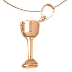Colgante de Copa de Comunión de Oro de 10K, 14K o 18K