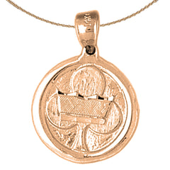 10K, 14K or 18K Gold Clover With Crown Pendant