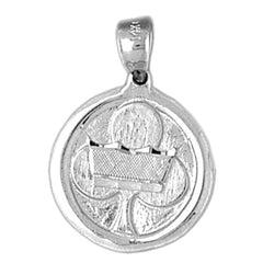 10K, 14K or 18K Gold Clover With Crown Pendant