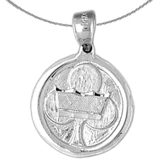 10K, 14K or 18K Gold Clover With Crown Pendant