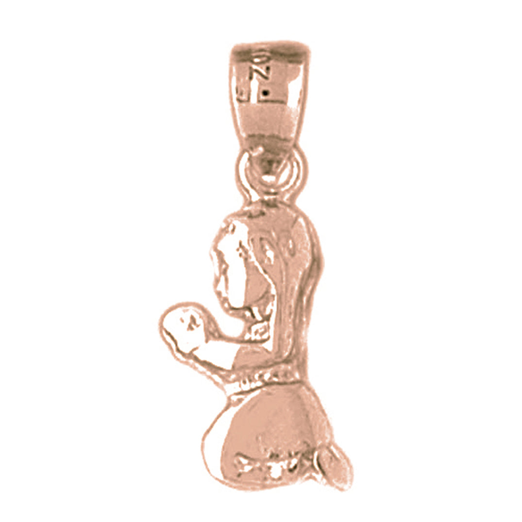 14K or 18K Gold Praying Girl Pendant