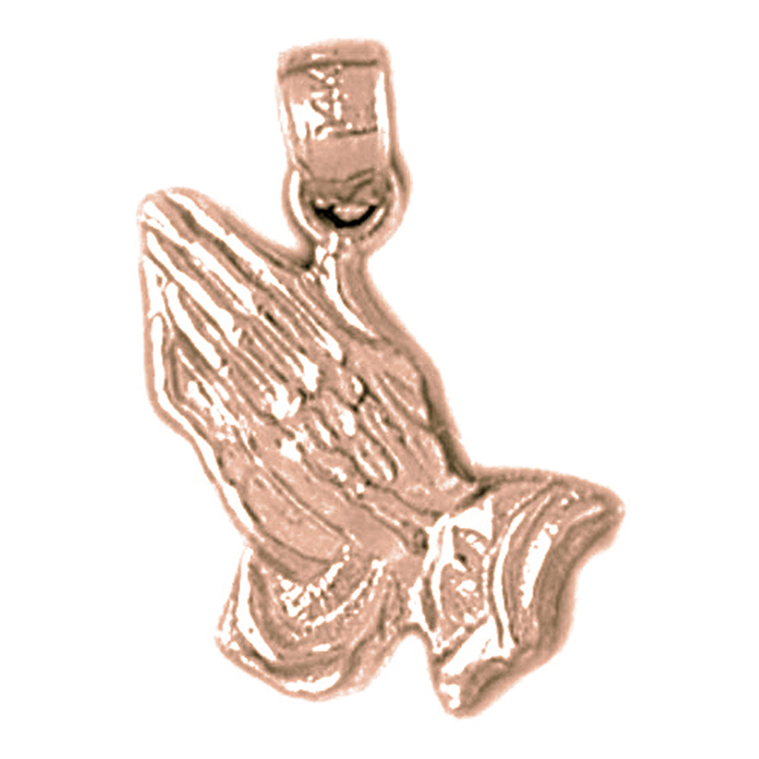 14K or 18K Gold Praying Hands Pendant