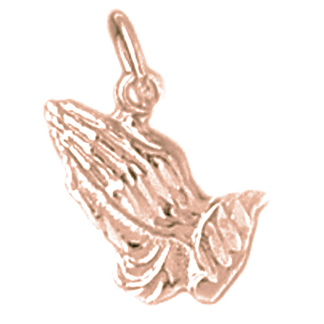 14K or 18K Gold Praying Hands Pendant