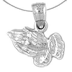 Colgante de manos orando en oro de 14 quilates o 18 quilates