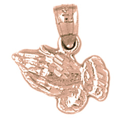 14K or 18K Gold Praying Hands Pendant