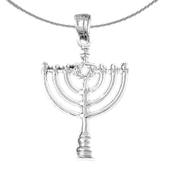 14K or 18K Gold Menorah with Star of David Pendant
