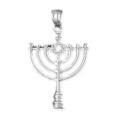 14K or 18K Gold Menorah with Star of David Pendant