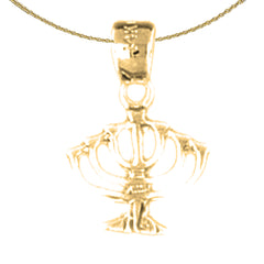 14K or 18K Gold Menorah Pendant