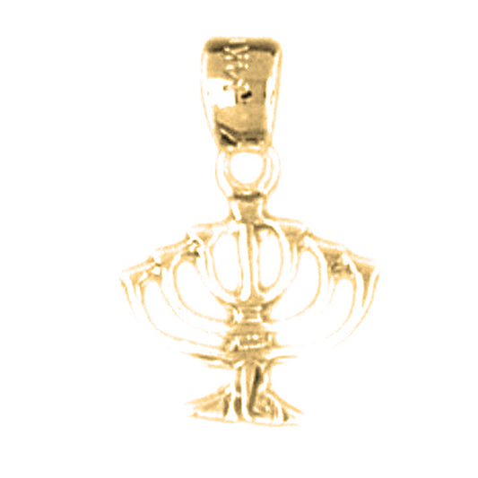14K or 18K Gold Menorah Pendant