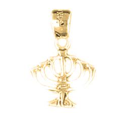 14K or 18K Gold Menorah Pendant