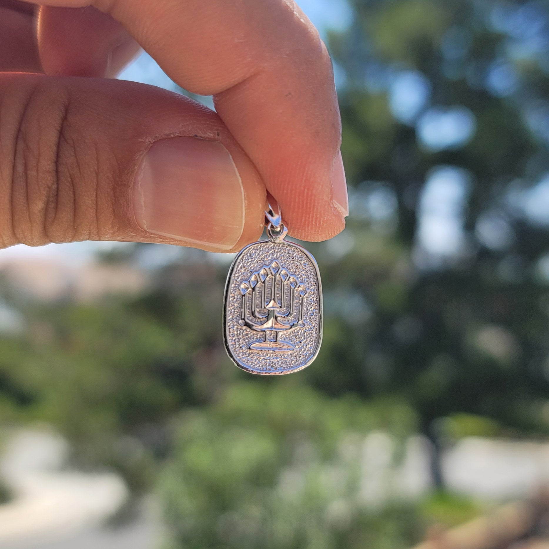 14K or 18K Gold Menorah Pendant