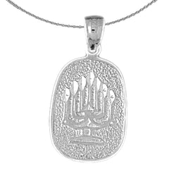 14K or 18K Gold Menorah Pendant