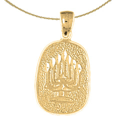 14K or 18K Gold Menorah Pendant