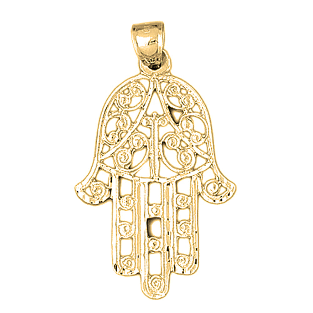 10K, 14K or 18K Gold Hamsa Pendant
