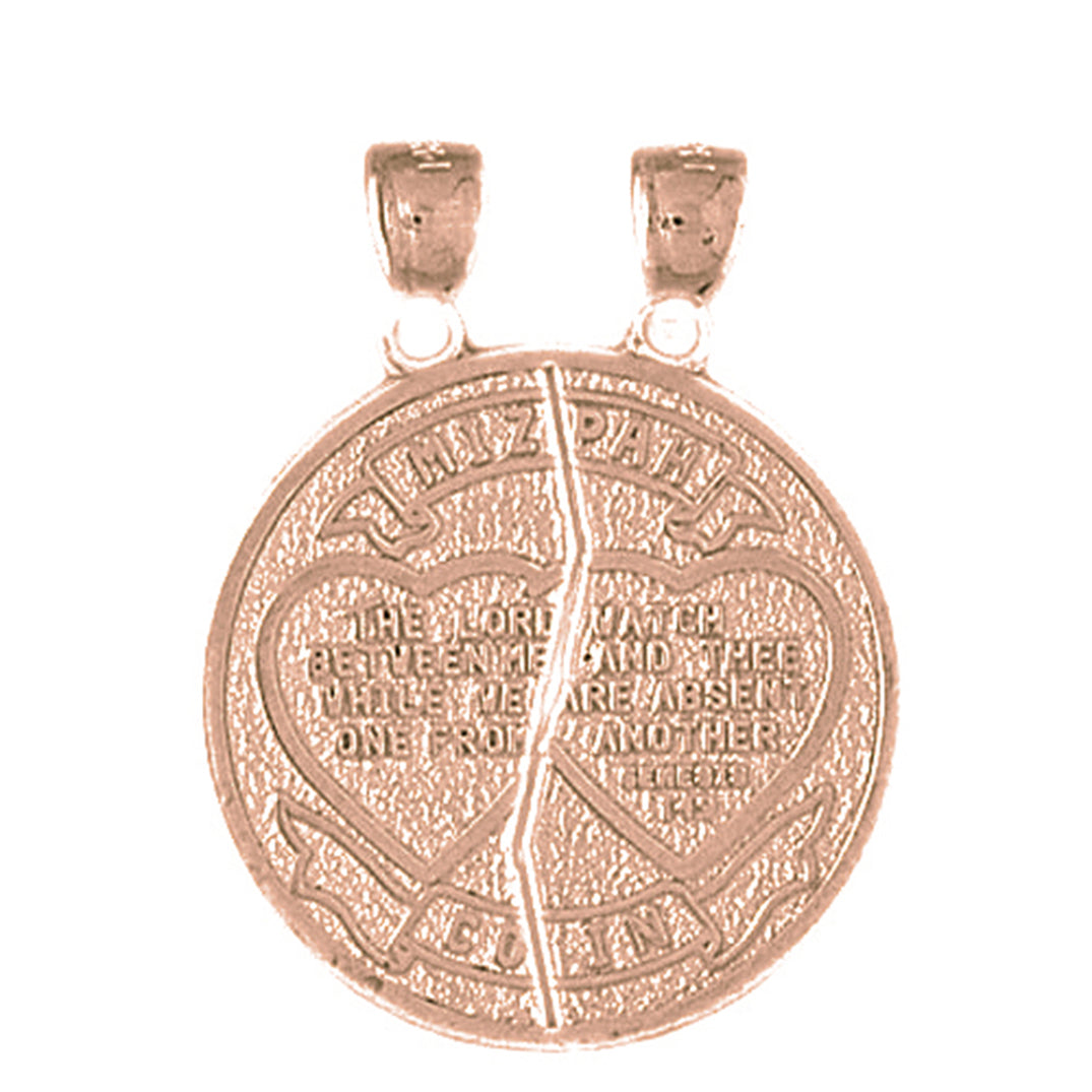 10K, 14K or 18K Gold Breakable Mizpah & Scripture Pendant