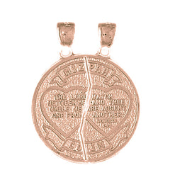 10K, 14K or 18K Gold Breakable Mizpah & Scripture Pendant