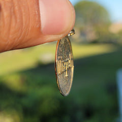 10K, 14K or 18K Gold Breakable Round Mizpah Pendant