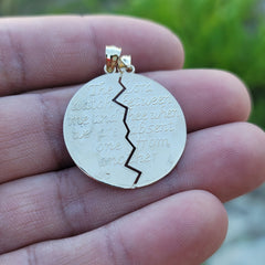 10K, 14K or 18K Gold Breakable Round Mizpah Pendant