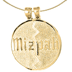 10K, 14K or 18K Gold Breakable Round Mizpah Pendant