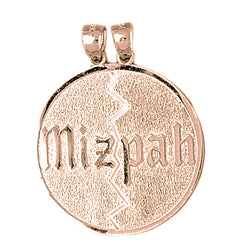10K, 14K or 18K Gold Breakable Round Mizpah Pendant