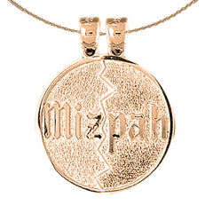 10K, 14K or 18K Gold Breakable Round Mizpah Pendant