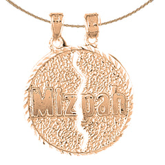 10K, 14K or 18K Gold Breakable Round Mizpah Pendant