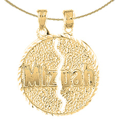 10K, 14K or 18K Gold Breakable Round Mizpah Pendant