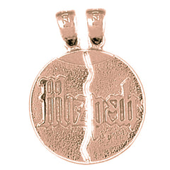 10K, 14K or 18K Gold Breakable Round Mizpah Pendant