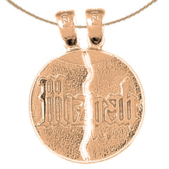 10K, 14K or 18K Gold Breakable Round Mizpah Pendant