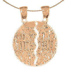 10K, 14K or 18K Gold Breakable Round Mizpah Pendant