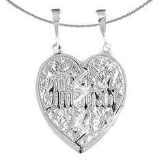 10K, 14K or 18K Gold Breakable Heart Mizpah Pendant