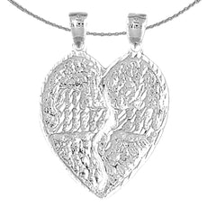 10K, 14K or 18K Gold Breakable Heart Mizpah Pendant