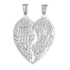 10K, 14K or 18K Gold Breakable Heart Mizpah Pendant