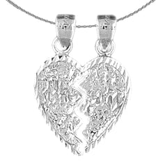 10K, 14K or 18K Gold Breakable Heart Mizpah Pendant