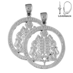 Ohrringe „Zehn Gebote“ aus Sterlingsilber, 44 mm, (weiß- oder gelbvergoldet)