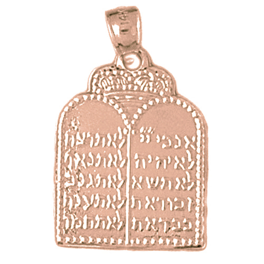 10K, 14K or 18K Gold Ten Commandments Pendant