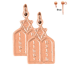 14K or 18K Gold Ten Commandments Earrings