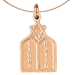 14K or 18K Gold Ten Commandments Pendant