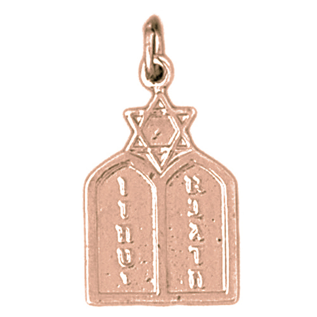 14K or 18K Gold Ten Commandments Pendant