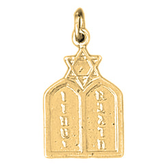 14K or 18K Gold Ten Commandments Pendant