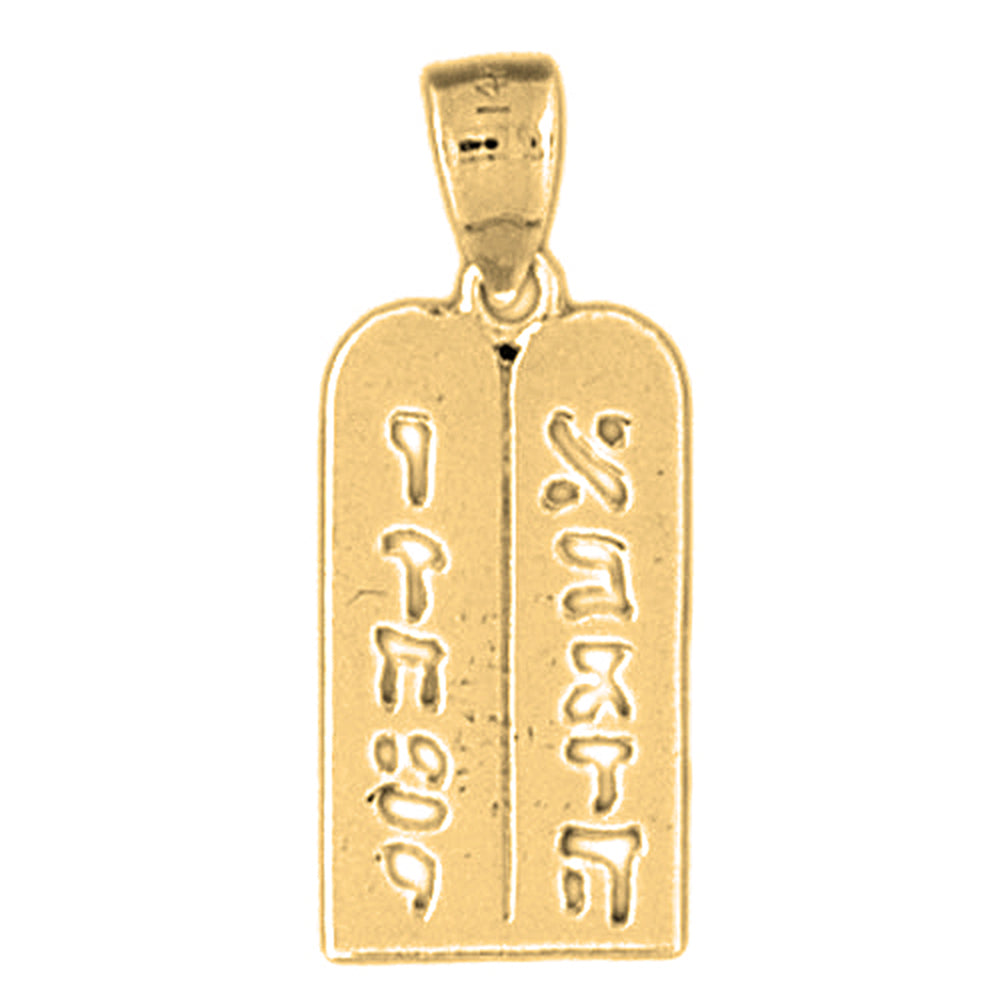 14K or 18K Gold Ten Commandments Pendant