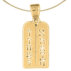 14K or 18K Gold Ten Commandments Pendant