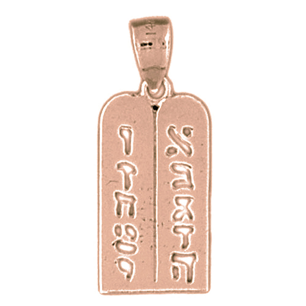 14K or 18K Gold Ten Commandments Pendant