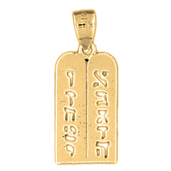 14K or 18K Gold Ten Commandments Pendant