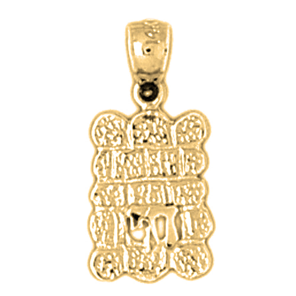 14K or 18K Gold Ten Commandments Pendant