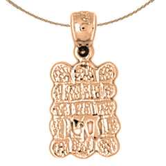 14K or 18K Gold Ten Commandments Pendant
