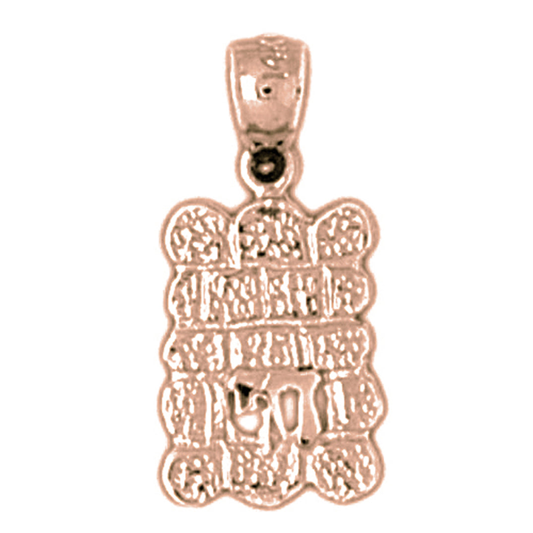 14K or 18K Gold Ten Commandments Pendant
