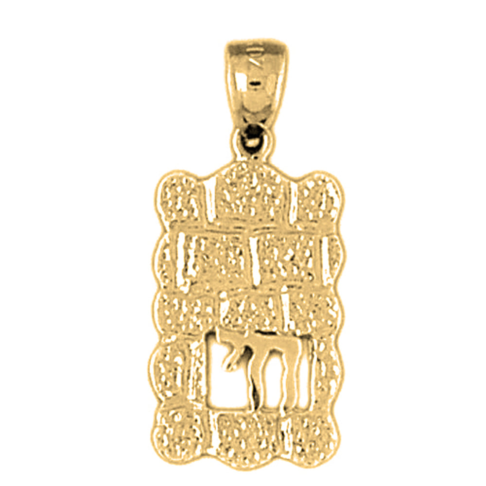 14K or 18K Gold Wailing Wall Pendant
