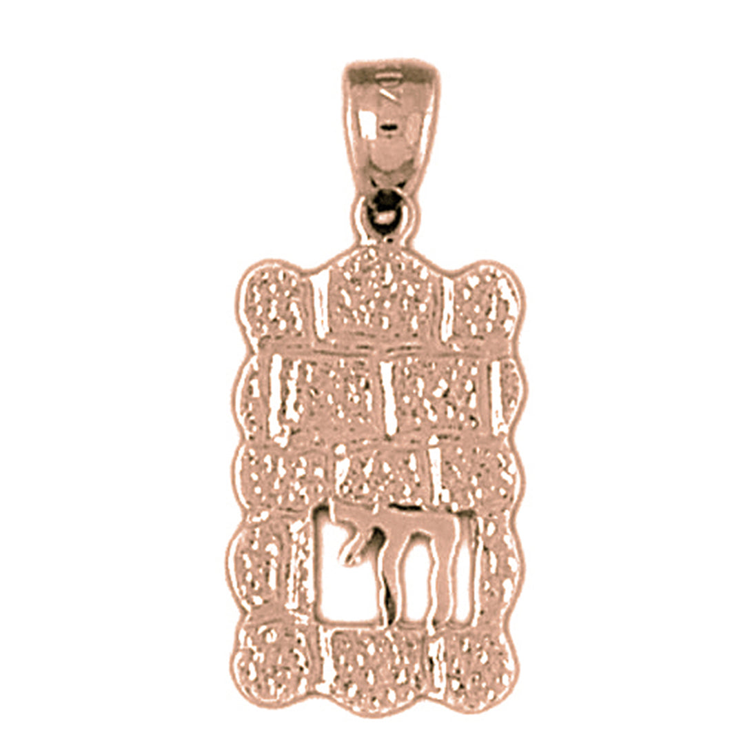 14K or 18K Gold Wailing Wall Pendant